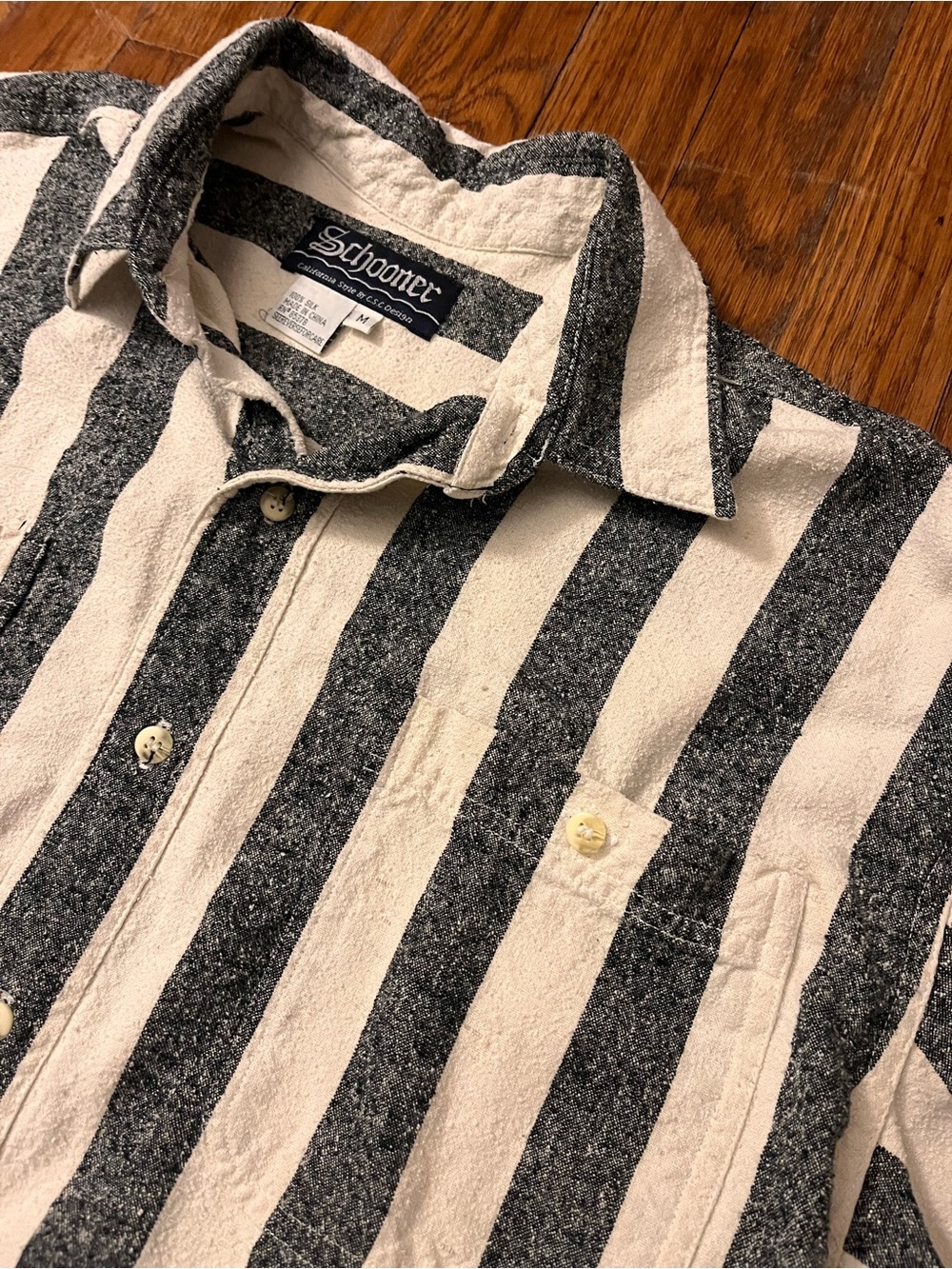 Vintage striped men’s Schooner button-up button down